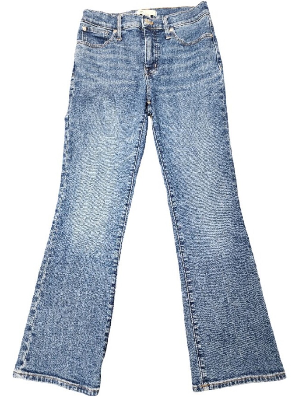 MADEWELL Mid-Rise Kick Out Jeans Medium Vintage Wash Size 26 Flare Ankle EUC